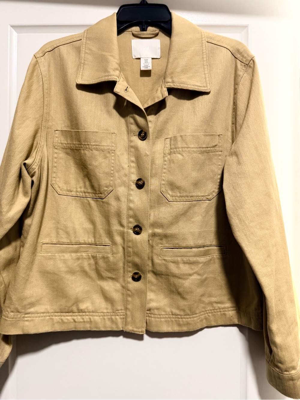 H&M Beige Utility Jacket with Button Front